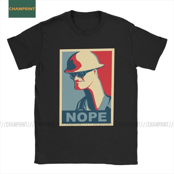 

engineer says nope team fortress men's t shirts tf2 game soldier humor tees short sleeve t-shirts pure cotton gift idea