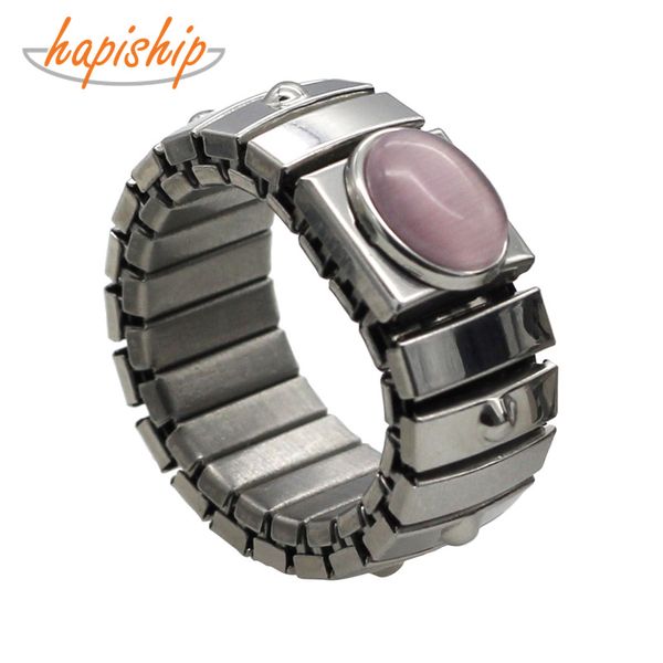 

cluster rings hapiship women jewelry 9mm width stainless steel nice opals elastic ring size 7.5 for friend wife birthday gift rs11, Golden;silver