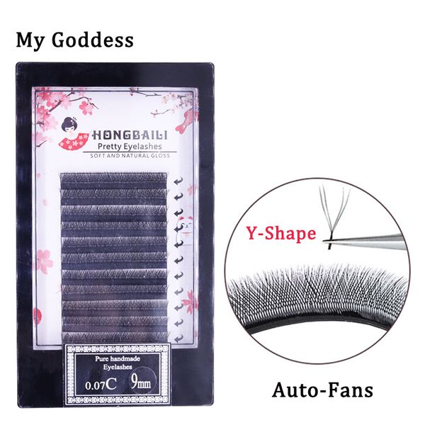 

y shape lashes extension for professionals premade volume fans yy lashes two lash tips net crossed grafting individual eyelashes