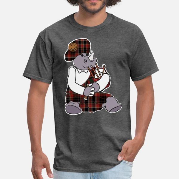 

rhinoceros playing bagpipes instrument t shirt men create short sleeve round collar unique interesting fashion summer cool shirt