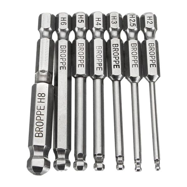

broppe 7pcs s2 netic ball screwdriver bit 1/4inch inch hex shank