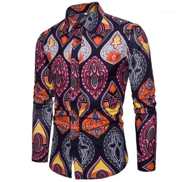 

ethnic shirts flowers mens casual shirts hawaiian long sleeves man shirts spring autumn fashion trend folk men, White;black