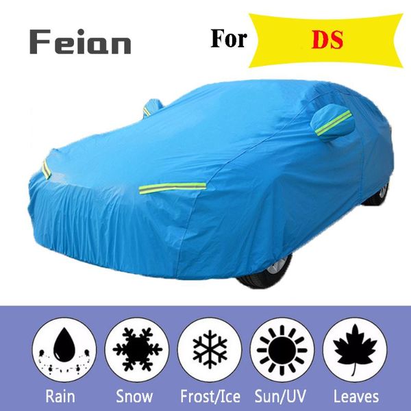 

plus thick velvet waterproof full blue car cover outdoor uv protection dust rain snow protective suv sedan hatchback for ds