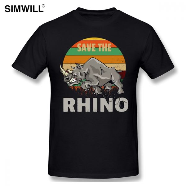 

save the rhino rhinoceros chubby unicorns tee shirt trendy printed t shirts men's short sleeve round collar tsoft cotton