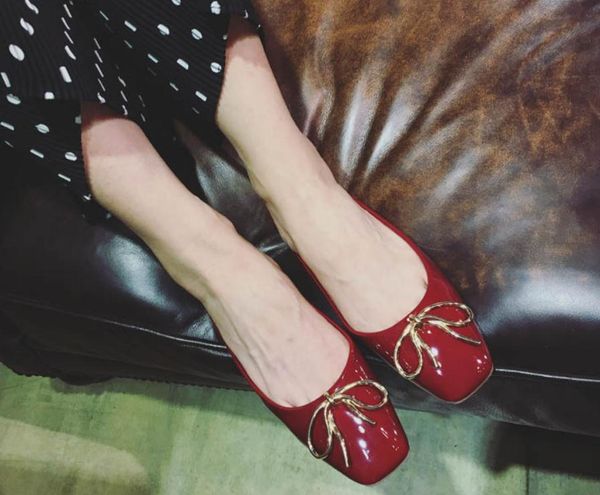 

2020 spring and autumn with new style fashion flat bottom square head bowknot women's shoes @zx8, Black