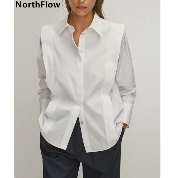 

northflow 2020 blusas blouse solid poplin md shirt mujer de moda kimono cascading blouses plus size womens, White
