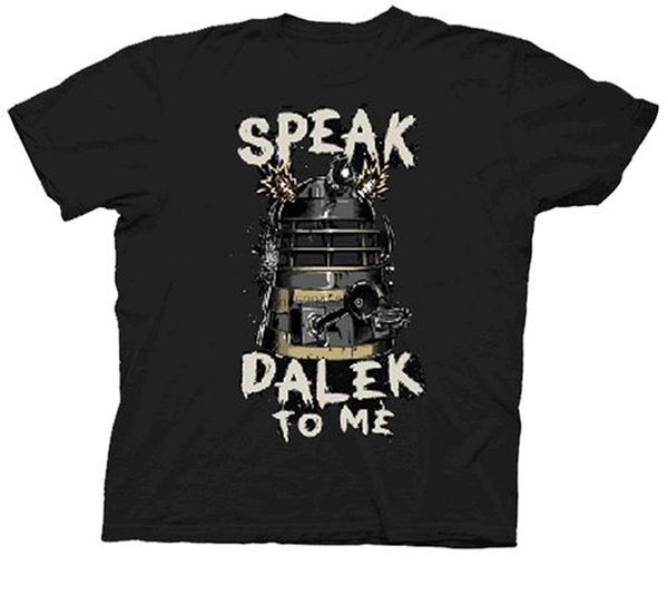 

funny stylish pattern speak dalek to me quote doctor who t-shirt