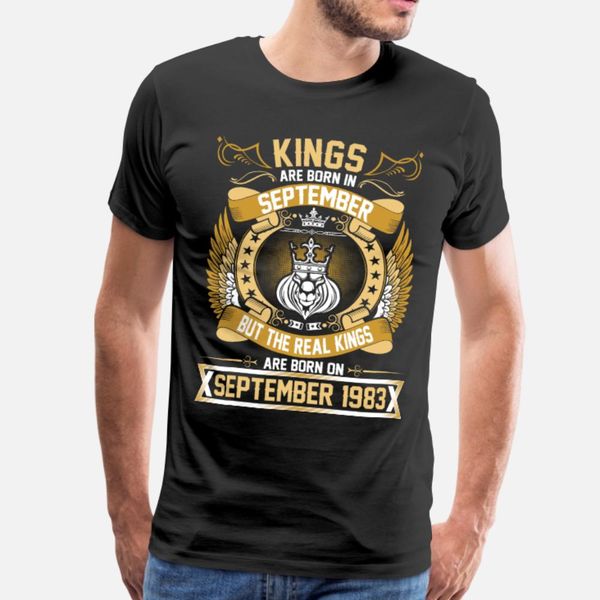 

the real kings are born on september 1983 t shirt men knitted cotton euro size s-3xl formal crazy funny spring autumn natural shirt