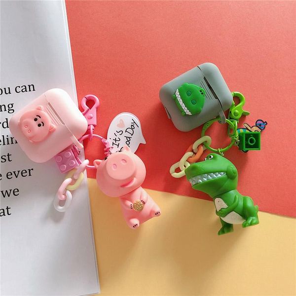 

cgjxscute korean pig pendant for airpods case silicone bluetooth earphone accessories headphones protect cover cartoon key ring