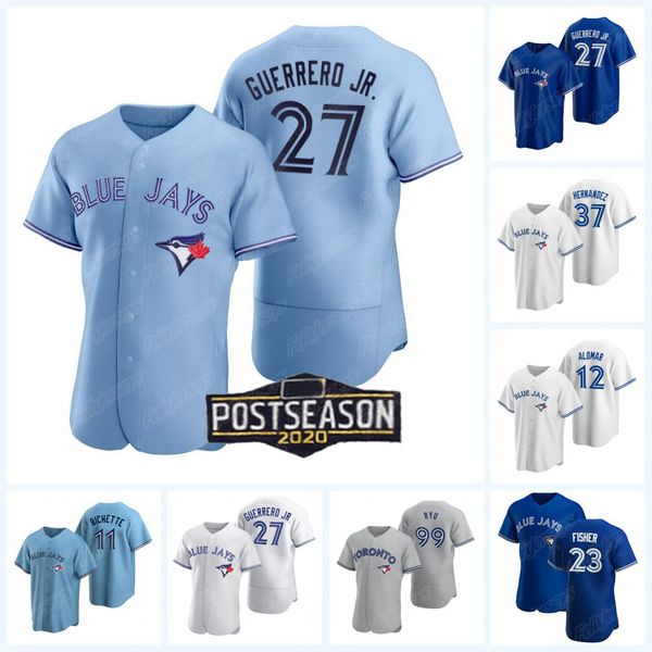 

11 bo bichette 2020 postseason jersey youth lady men hyun-jin ryu vladimir guerrero jr. travis shaw tanner roark biggio ken giles, Blue;black