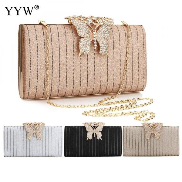 

butterfly diamonds women evening bag party banquet bag for women girls wedding clutches handbag chain shoulder bolsas mujer