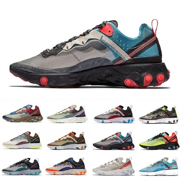 

dark grey undercover x react element 87 mens running shoes react 87s dusty peach orange peel black white men women trainer sports sneakers