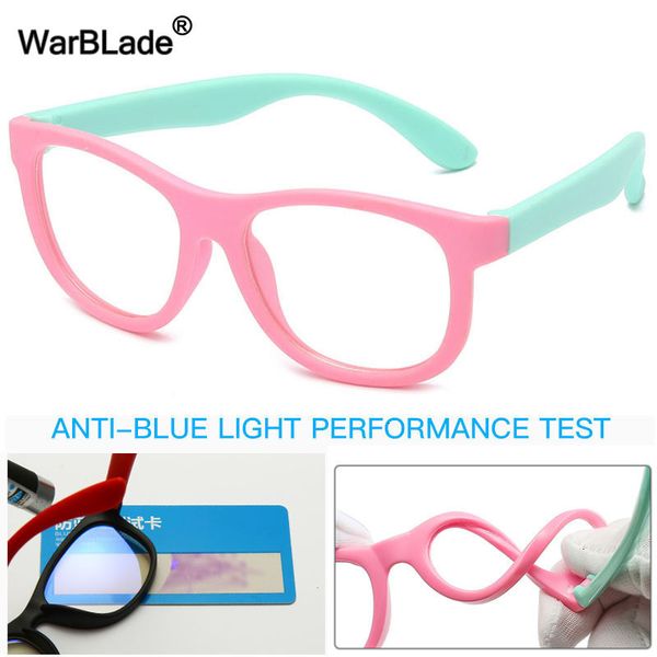 

warblade kids blue light blocking glasses boy girls computer transparent eyeglasses children optical frame eyewear uv400, White;black