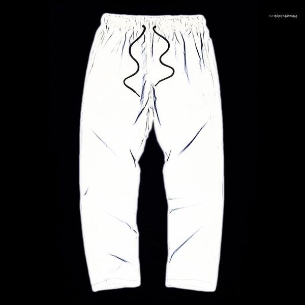 

светоотражающие брюки мужские летняя одежда летняя спорта mens светящиеся штаны пояс повседневный беговые штаны high streetwear light, Black