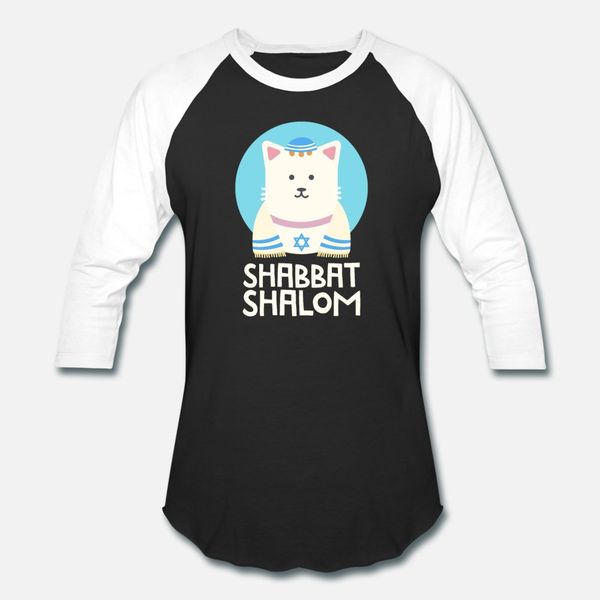 

funny jewish shabbat shalom cute cat with kippah t shirt men create tee shirt size s-3xl unique sunlight new style summer style shirt