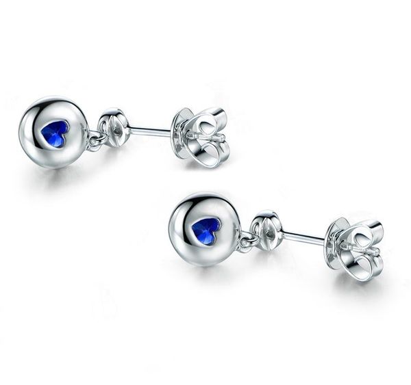 

ainoushi 0.47 carat round cut blue sona earrings 925 sterling silver women wedding engagement anniversary party stud earrings01, Golden;silver