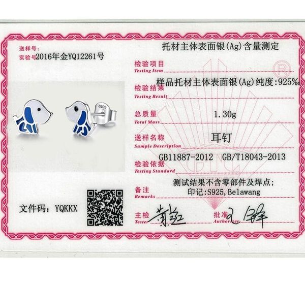 

2020 original 925 sterling silver stud earrings small dog,bee enamel earrings for women girls children trendy jewelry01, Golden;silver