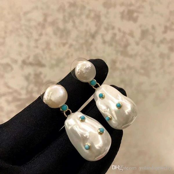 

europe and ameica ol fashion women earrings yellow gold plated pearl earrings for girls women nice gift for valentine's day, Golden;silver