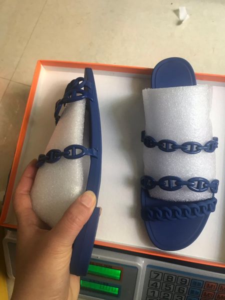 

designer luxury designer women shoe fashion jelly sandals lady slippers summer casual slippers flip flops flat sandy shoes, Black