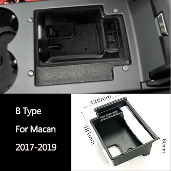 

for macan macan s 2014-2020 car central armrest storage box console arm rest tray holder case palle interior decoration