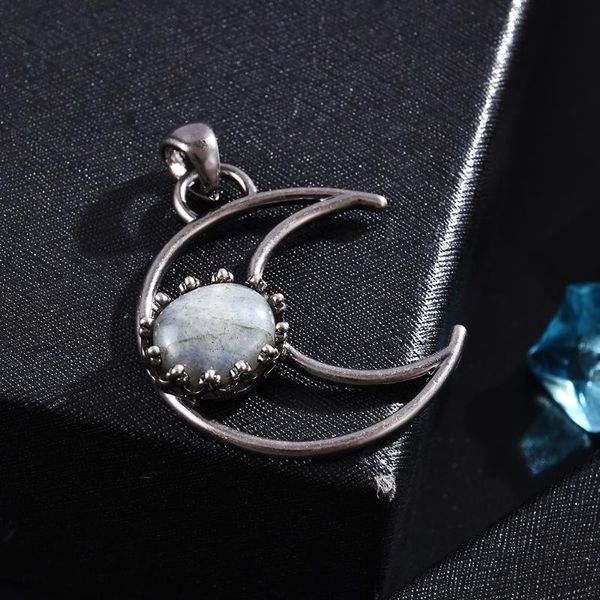 

2020 handmade ожерелье подвески природных кристаллов ожерелья для charms женщин diy моды луны шарм ожерелье для изготовления ювелирных издел, Bronze;silver