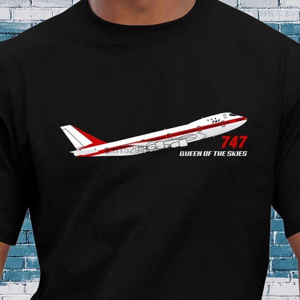 

men fashion cotton t shirts aeroclassic boeing 747 prototype airliner inspired casual short sleeve black size s-3xl