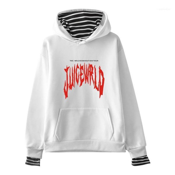 

letter printed hooded sleeve mens sweatshirts earth panelled spring pullover couple rip rapper juice wrld hoodies 999, Black