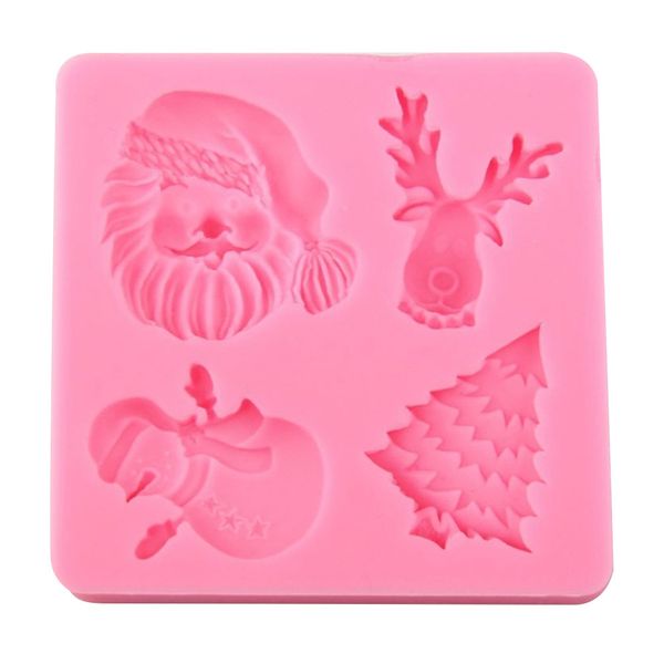 

diy 3d silicone mold chocolate fondant cake santa snowman christmas deer pattern