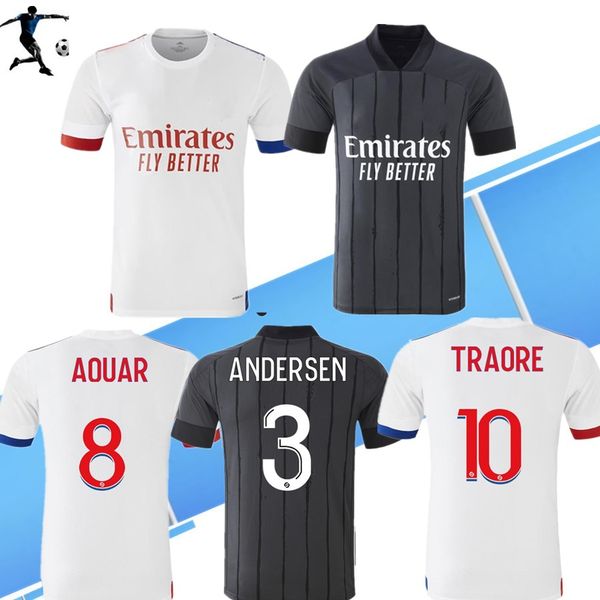 

2020 2021 olympique lyonnais soccer jerseys memphis traore fekir ol lyon aouar maillot de foot 20 21 men kids kit uniform football shirt, Black;yellow