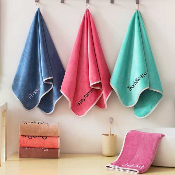 

towel microfiber hair drying face absorbent el spa gym towels bathroom gift for adults 2pcs 35x75cm