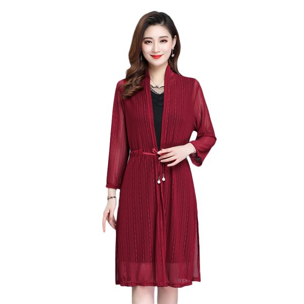 

new spring summer thin long cardigan womens 8 colors knitted shawl sunscreen clothing ladies coat, Black;brown