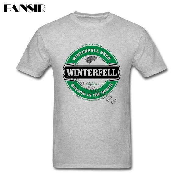 

men tshirt cool short sleeve crewneck cotton t-shirt male game of thrones winter is coming house of stark guys clothes