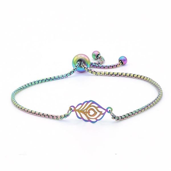 

100% нержавеющая сталь радуга красочного павлин перо шарма для женщин примите oem заказ dropshipping, Black