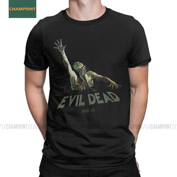 

evil dead choke join us t-shirts men horror raimi sam necronomicon groovy vintage cotton tees short sleeve t shirts big size