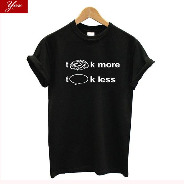

new fashion think more talk less funny women t shirts plus size streetwear vintage t shirt cotton girl tees femme harajuku