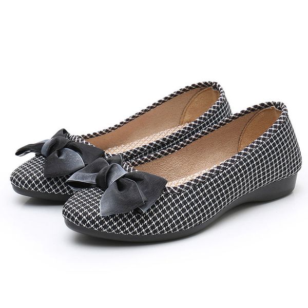 

cresfimix sapatilha feminina women cute black bow tie slip on flat shoes lady casual sweet ballet dance shoes zapatos a6147