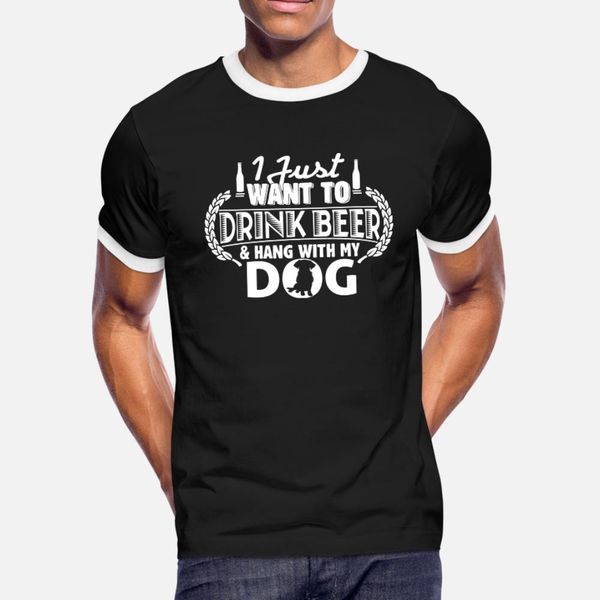 

dog lover drink beer & hang with my dog t shirt men designer cotton s-xxxl outfit sunlight funny spring autumn normal shirt