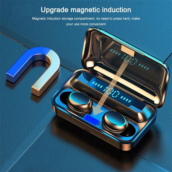 

cgjxsf9 -5 tws wireless bluetooth earphone 5 .0 touch earphones 9d stereo sport music waterproof led display airbuds headset with mic