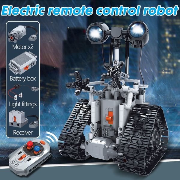

children cool remote control robot toy creative rc robot electric building blocks technic remote control intelligent robot bricks toy
