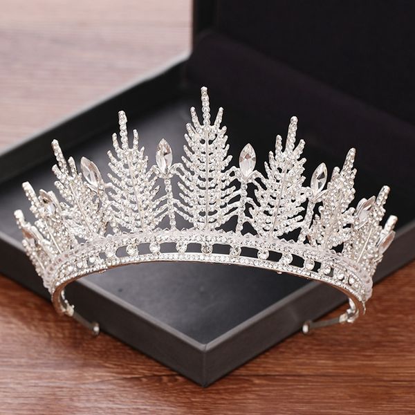

baroque silver color crown wedding hair accessories bridal tiara rhinestone wedding crown diadem headpiece bridal hair jewelry, Golden;silver