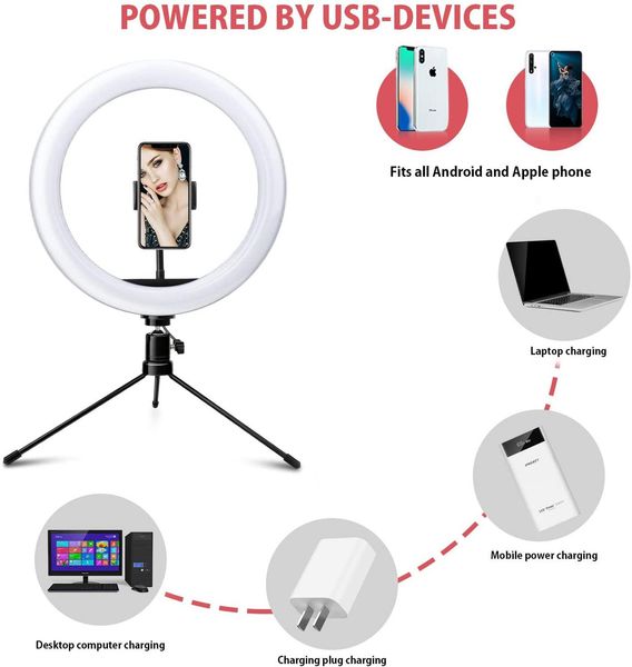 

10 inch selfie ring light with tripod pgraphy ring lighting ring lamp bluetooth remote for makeup tiktok video youtube live