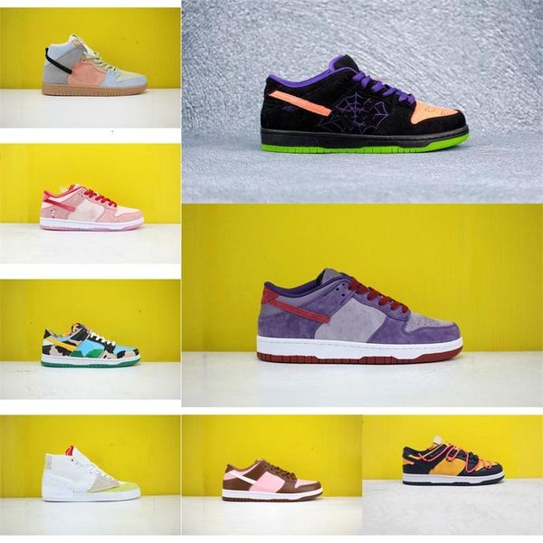 

2020ss new color shoes for men women sb sneakers dunk white green yellow low high student youth running casual luxury 0yv1 mrv8 lllg, Black