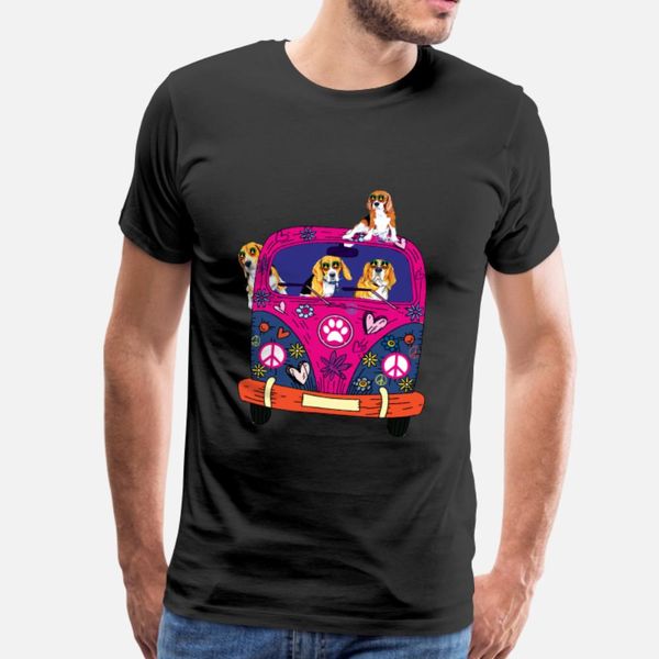 

beagle hippie car t shirt men designs 100% cotton euro size s-3xl normal famous basic spring normal shirt