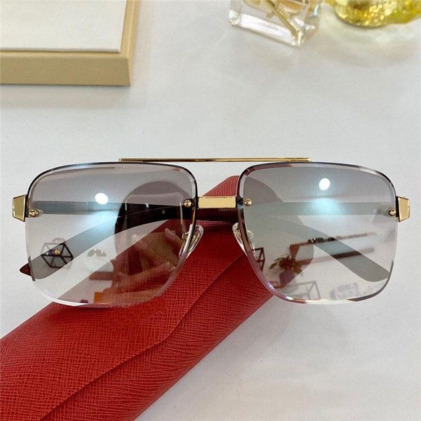 

temples, frame metal sunglasses 8200988 fashion simple design square new wooden cut half-frame lenses, uv400 protective sunglasses lbcke, White;black