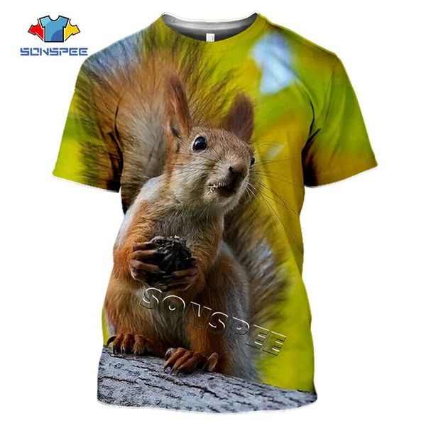 

animal squirrel summer homme 3d print shirts plus size funny humor men clothing