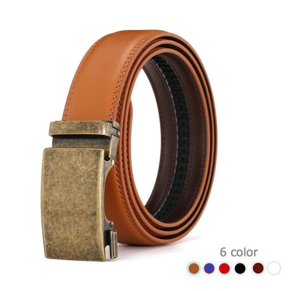 

men belt male strap male metal automatic buckle genuine leather strap belts for men luxury busiiness belt, Black;brown