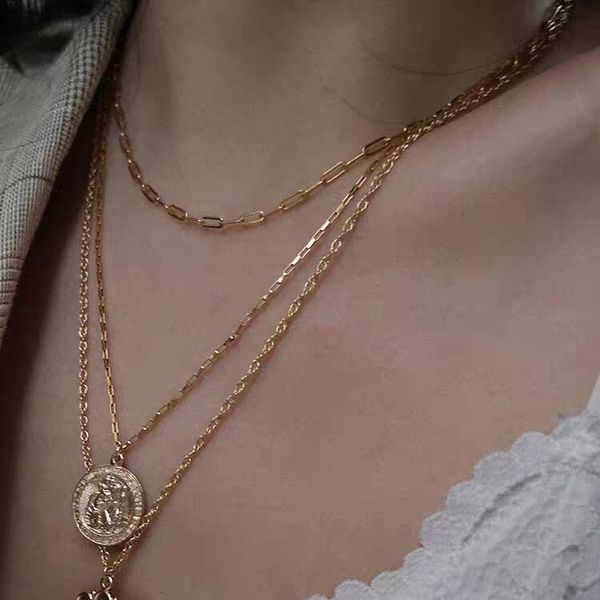 

100% 925 sterling silver paper clip chain rectangle open link chain choker necklace 35+10cm gold silver