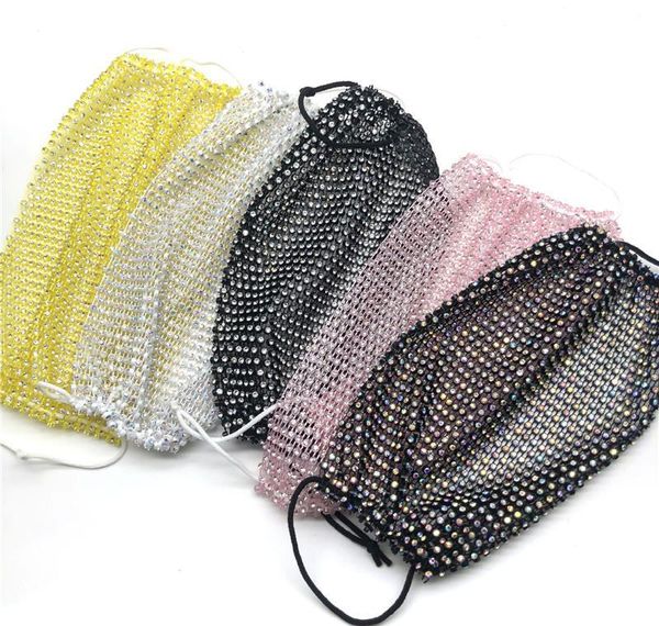 

net bling bar face nightclub mask fashion trend mask reusable fishing shipping masks face bling diamond rhinestones washable djfri