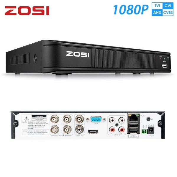 

kits zosi 1080p 4ch tvi dvr ahd cvi cvbs 1920*1080 2mp cctv video recorder hybrid mini videcam security system ptz h.264, Black;white