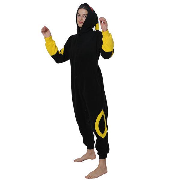 

flannel cartoon mascot animal one-piece pajamas winter men and women pajamas, Red;yellow